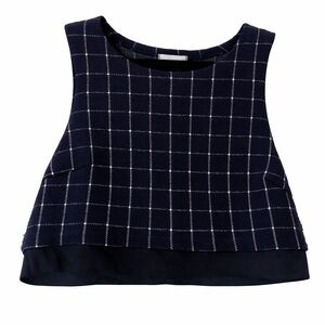 Urban Outfitters Cooperative Navy Plaid Crop Top Sleeveless Medium
